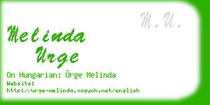melinda urge business card